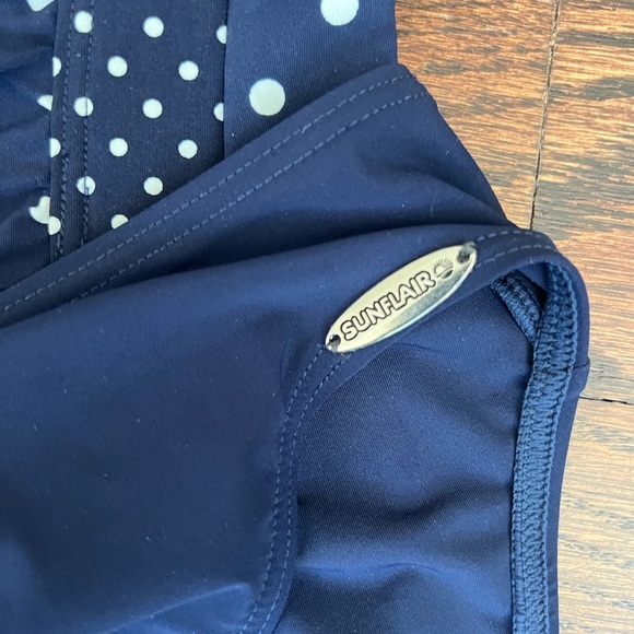 NWT Sunflair Tankini Swimsuit In Navy Polka Dot Size 10 / Medium - Picture 6 of 7